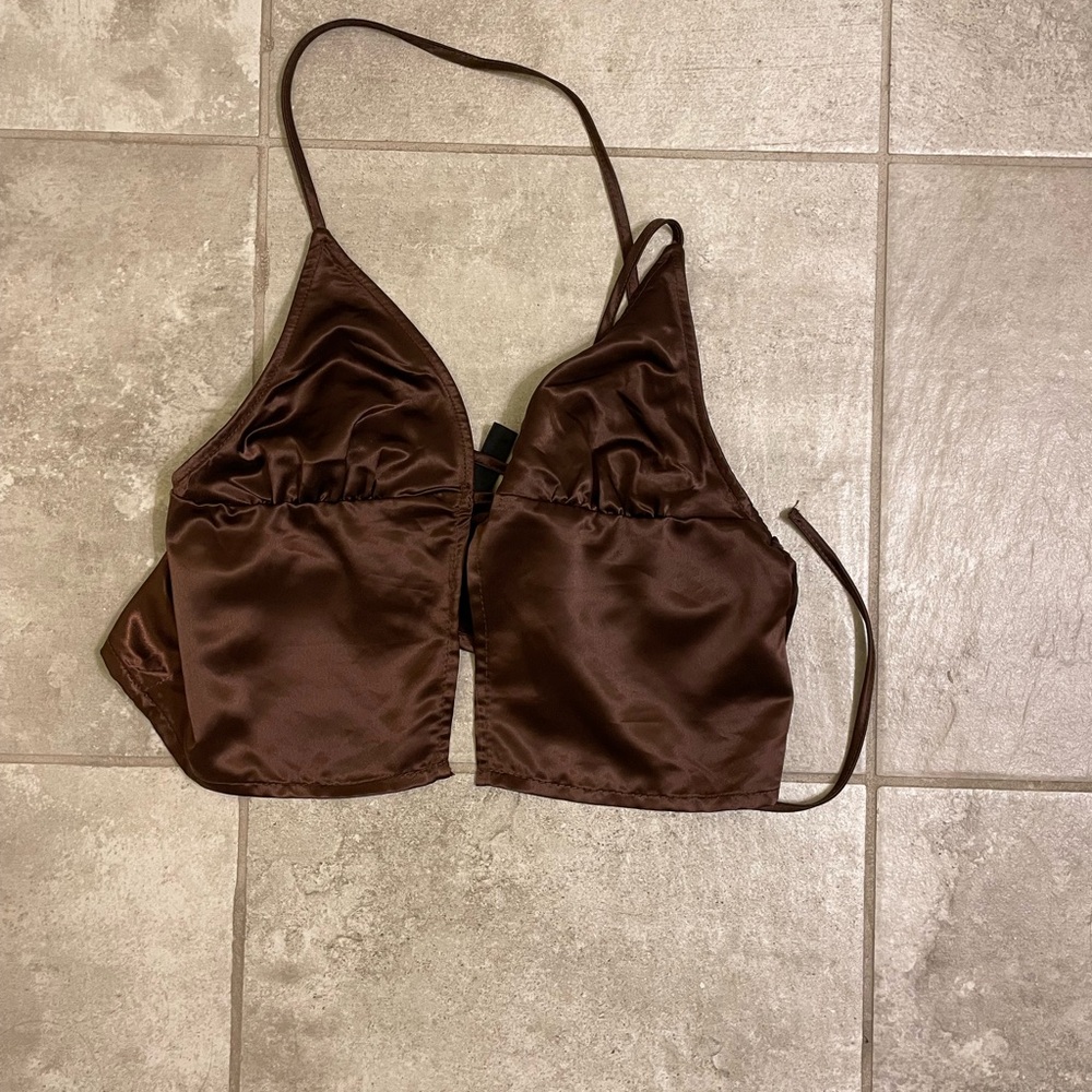 Brown tie shirt